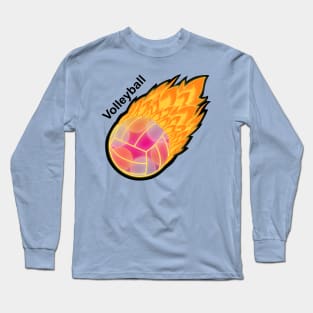 Volleyball On Fire Long Sleeve T-Shirt